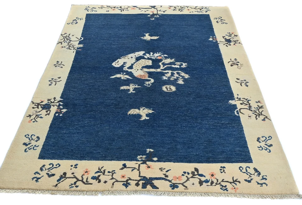Handmade Kazak Oushak Rug 4X6 ft Modern Bordered Design Oriental Carpet Pakistan - Image 2 of 4