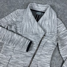 Athleta Jacket Womens XS Small Gray City Limits Moto Asymmetrical Zip Collar