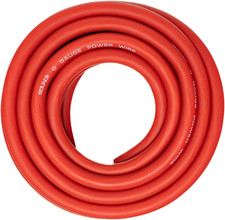 0 Gauge Red Amplifier Power/Ground Wire 1/0 Ga Amp Cable, 25 Feet