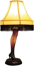 Christmas Story Leg Lamp Decoration with Fringed Shade – 20" Tall Holiday Light