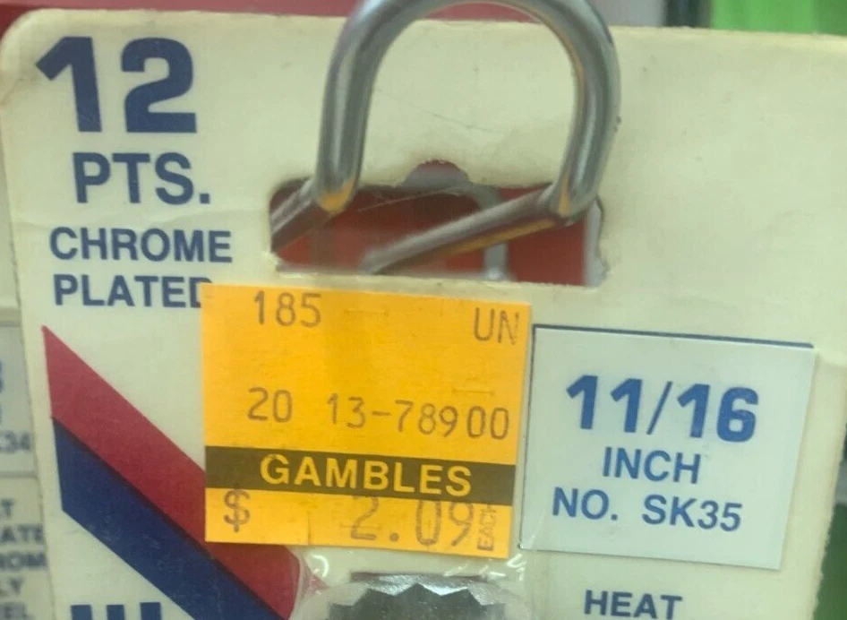 Vintage Great Neck 11/16" 1/2" Drive Socket 12 PTS SK35 Chrome Moly Steel NOS - Image 2 of 4