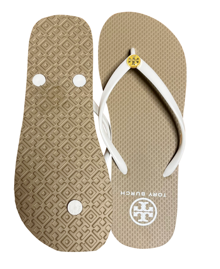 Tory Burch THIN STRAP Flat US 8 Flip Flops White Fit to US 7.5 Summer u200fu200f |  eBay