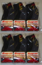 6 PAIRS Men's BLACK Snap-On Ankle Socks MEDIUM *FREE SHIPPING* MADE IN USA *NEW*