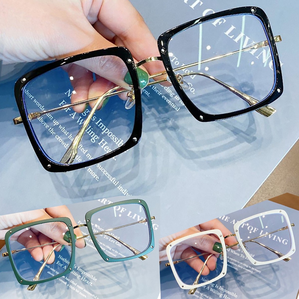 Large Oversized Square Clear Lens Fashion Glasses Fashion Accessory