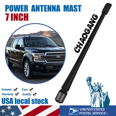 For Ford F150 2009-2023 Car Antenna Mast Short Carbon Fiber Radio AM/FM Black 7''