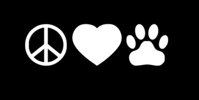 PEACE LOVE PAW Sticker Car Window Vinyl Decal Animal Pet Heart Cat Dog Adopt Hot