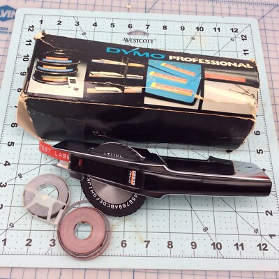 Vtg DYMO 1570 Deluxe Spin Dial Tapewriter Heavy Duty Label Maker Embosser Metal