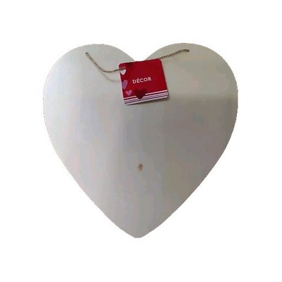Wooden Heart For Crafting 9'' Rope Hanger Thin Untreated