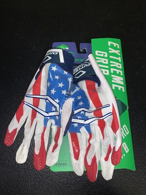Cutters Rev Pro 4.0 USA Football Gloves Adult Large Red
