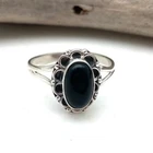 925 Sterling Silver Black Onyx Oval Shape 100% GENUINE Handmade Women Ring
