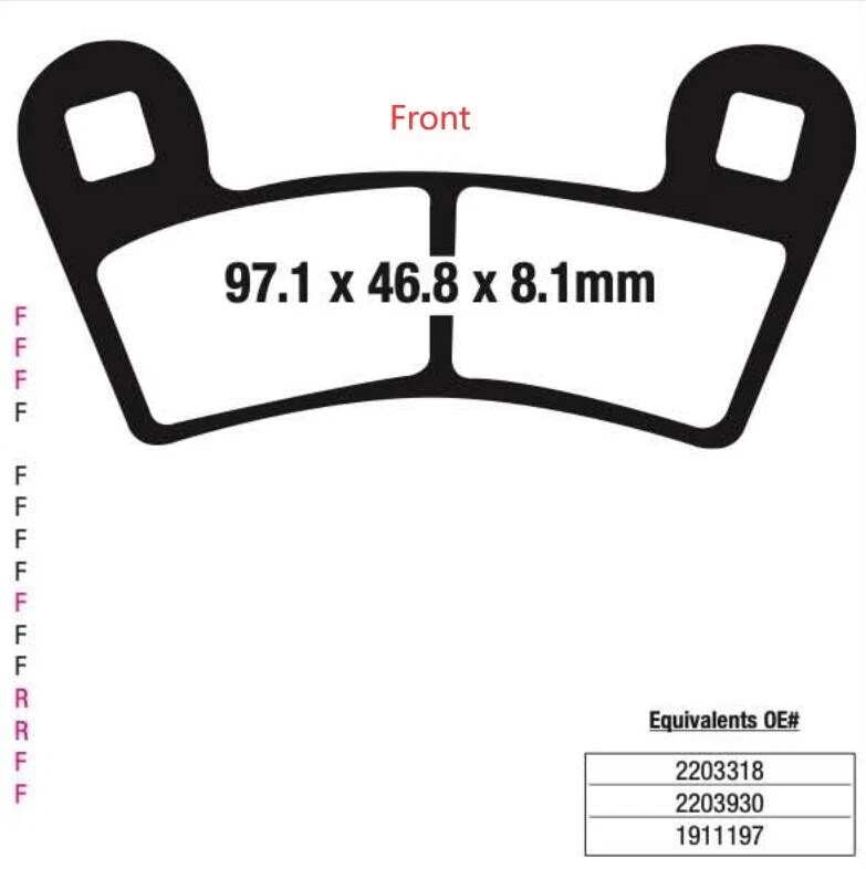 Pastillas de freno delanteras traseras para Polaris RZR S 900 EPS 2015 2016 2017 2018 2019 2020 Foto 2 de 4