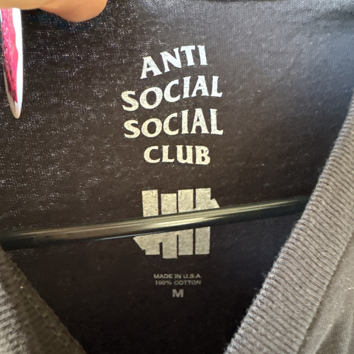 Undefeated x Anti Social Social Club Paranoid Tee Black/Gray Size