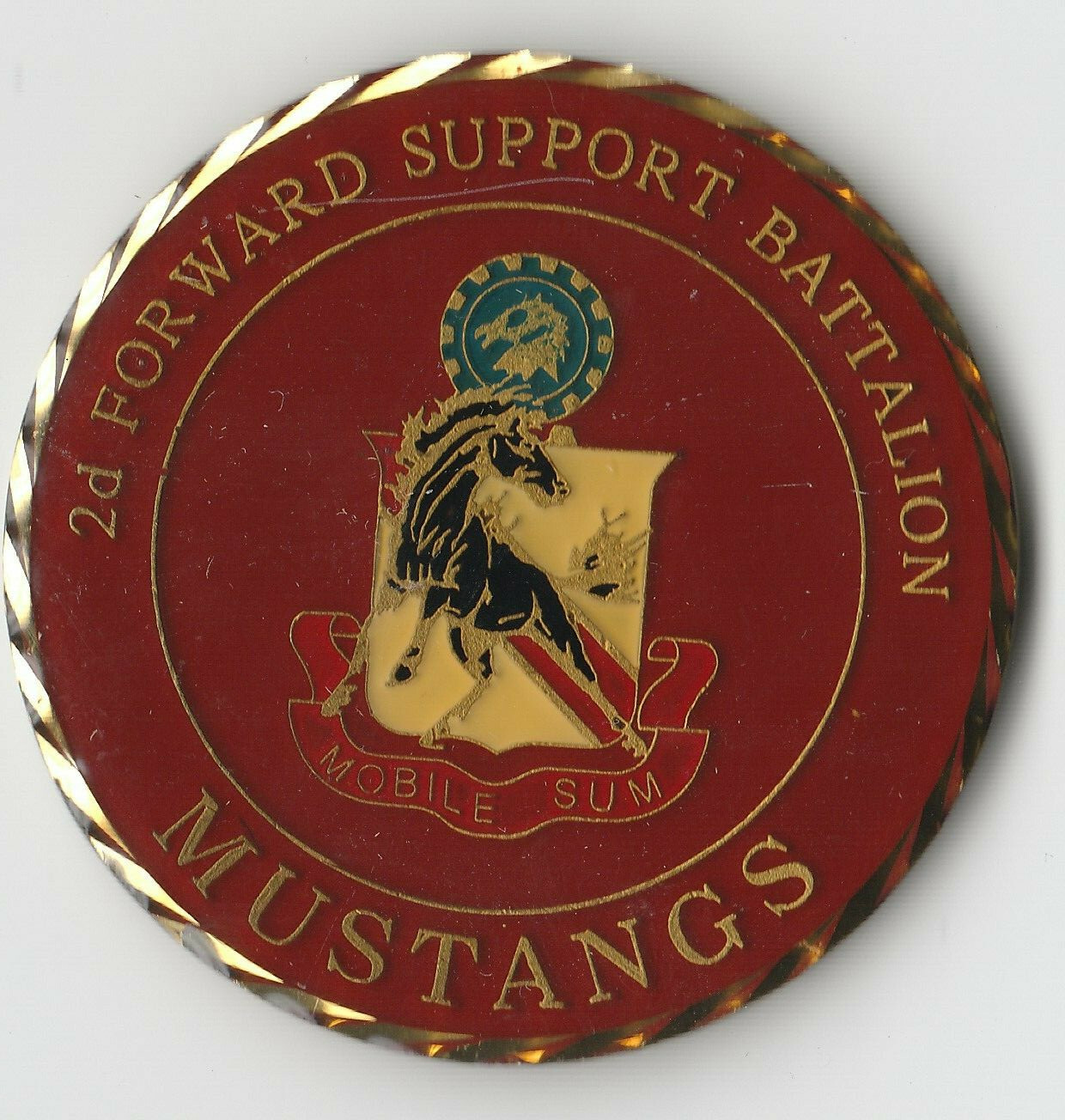2ID 2d Forward Support Battalion MUSTANGS Challenge Coin 2