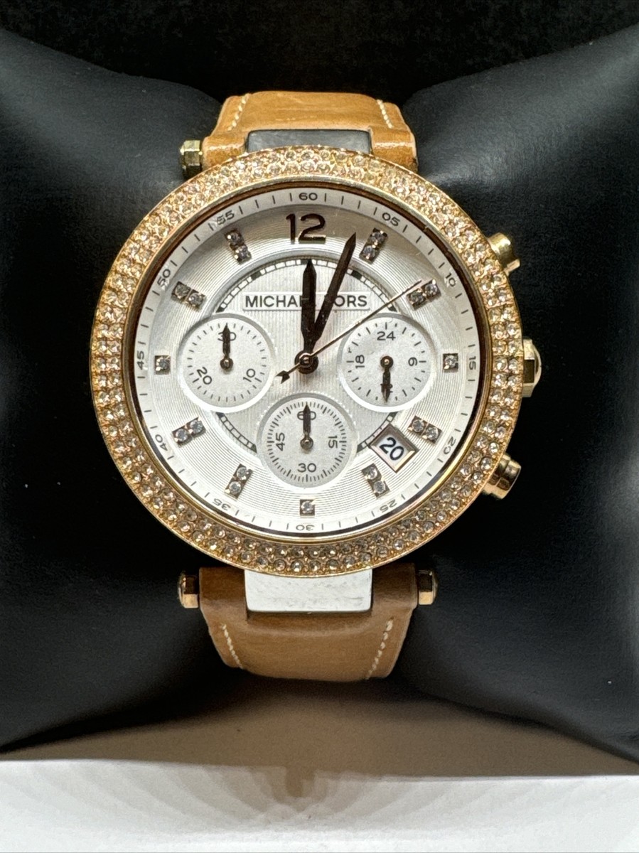 Michael Kors watch. MK 5633 Tan Leather band Michael Kors Parker MK5633 Women main image 4