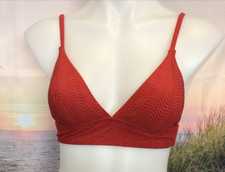 NWT Cupshe One Piece Swimsuit Top Size Medium Red Glitter Textured