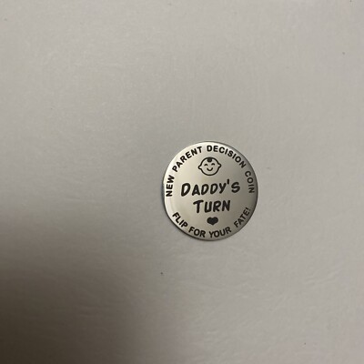  Whose Turn  Mummy And Daddy Flip Coin. Comes With A Holding Stand