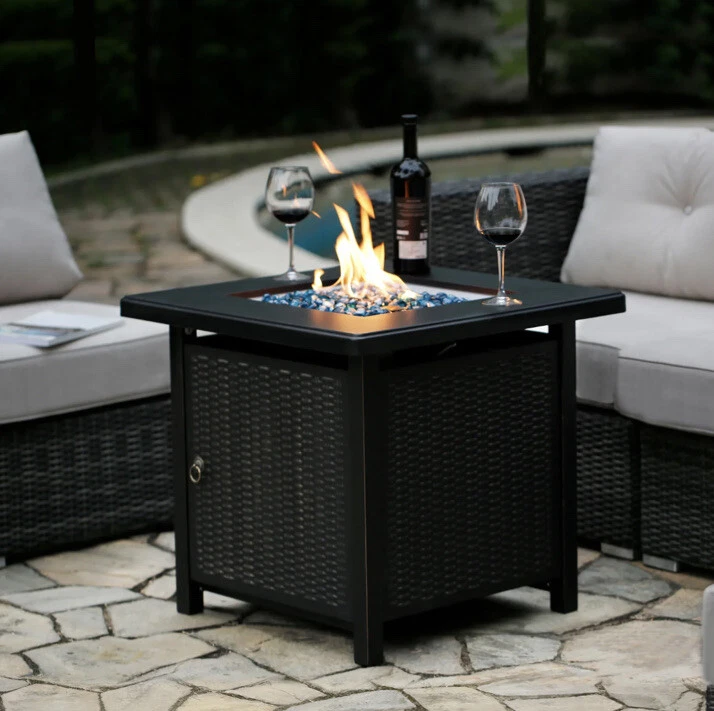 Fire pit table rattan sales