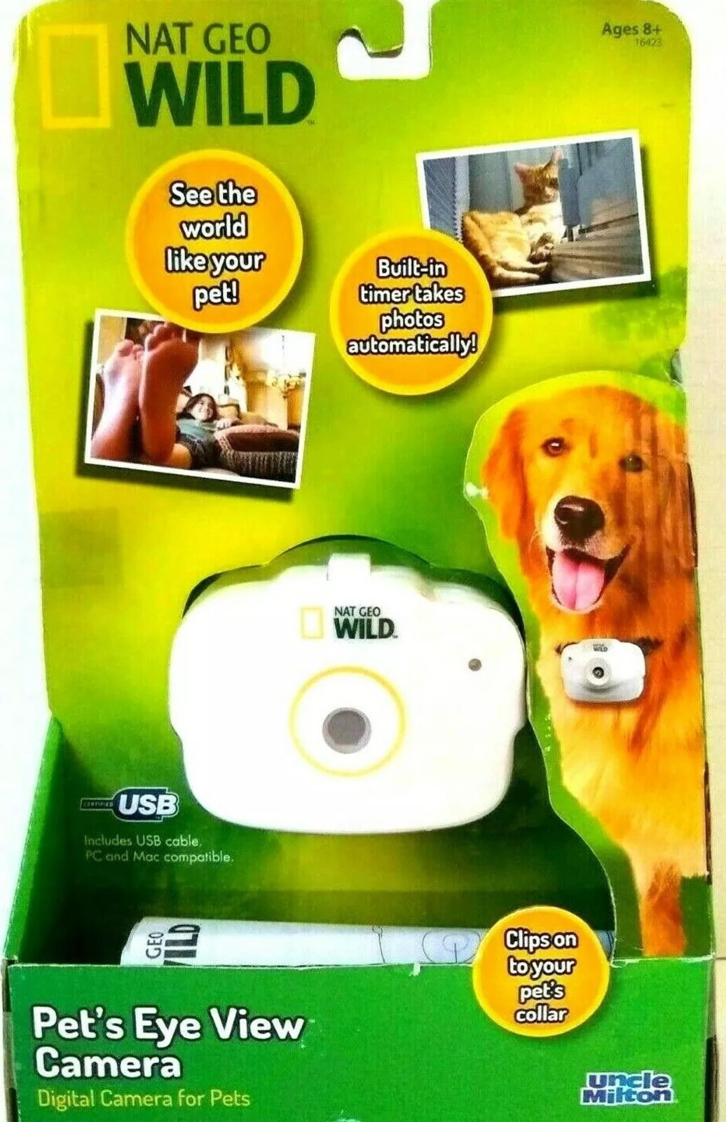 Pet Collar Camera Eye View Digital Camera Dogs Cats NIB Natl Geographic-image