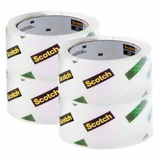 Sure Start Packaging Tape, Clear, 1.88 in x 54.6 yds, 4 Rolls