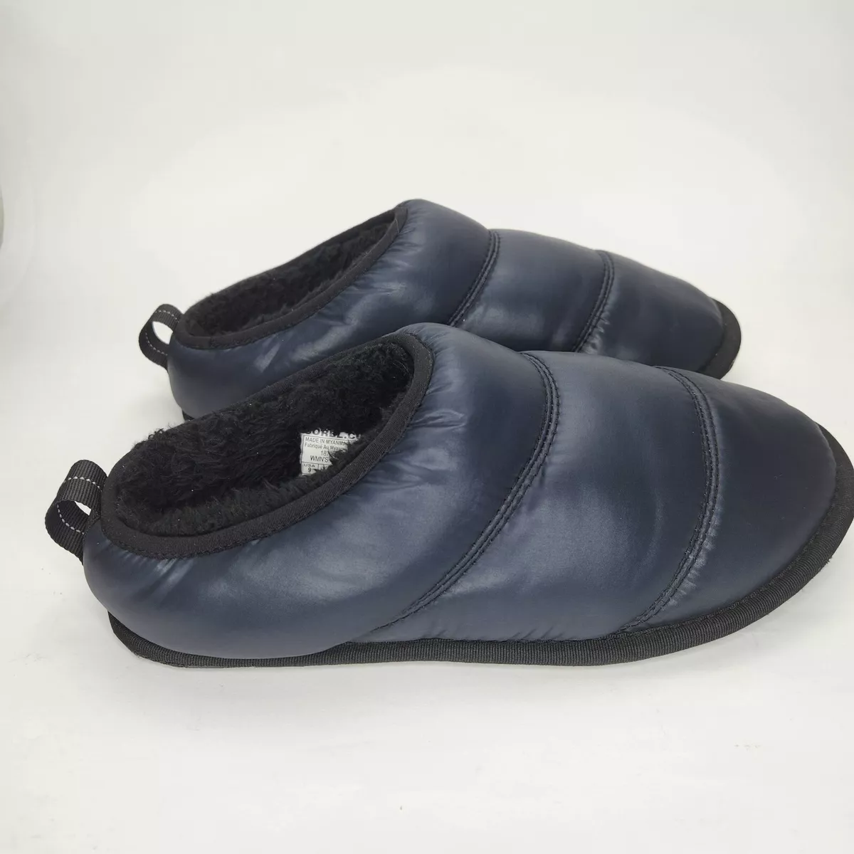 Sorel Women s Hadley Slipper Puffy US 9 Navy Nylon Fur Slide Flat