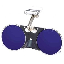 OTOS A-642-C Safety Protective UV Cobalt Blue Lens Glasses On Helmet Cap