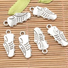 44pcs 23 10mm Tibetan Silver Color Sport Shoe Design Charms H2970