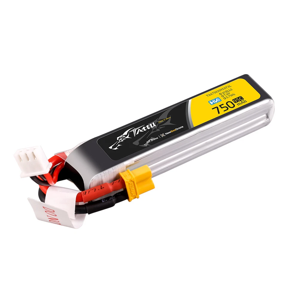 4X Tattu R-Line 750mAh 95C 7.6V 2S Lipo Battery HV XT30 For RC FPV Quadcopter US - Image 3 of 4