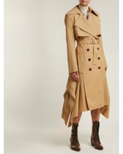 Chloé Barley Brown Asymmetric Hem Trench Coat Rrp £2460 Uk 6 / 8