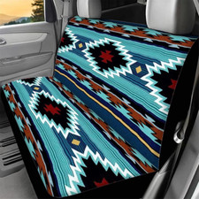 Wellflyhom Aztec Print Universal Rear Split Bench Seat Cover Blue Wellflyhom Aztec Print Universal Rear Split Bench Seat Cover Blue