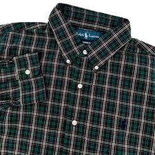 Polo Ralph Lauren Men s XL Green Plaid Custom Fit Long Sleeve Button Down Shirt