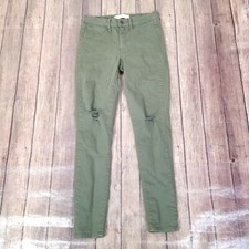 Gap Womens Jeans Green Size 26 Easy Leggings Mid Rise Distressed Stretch