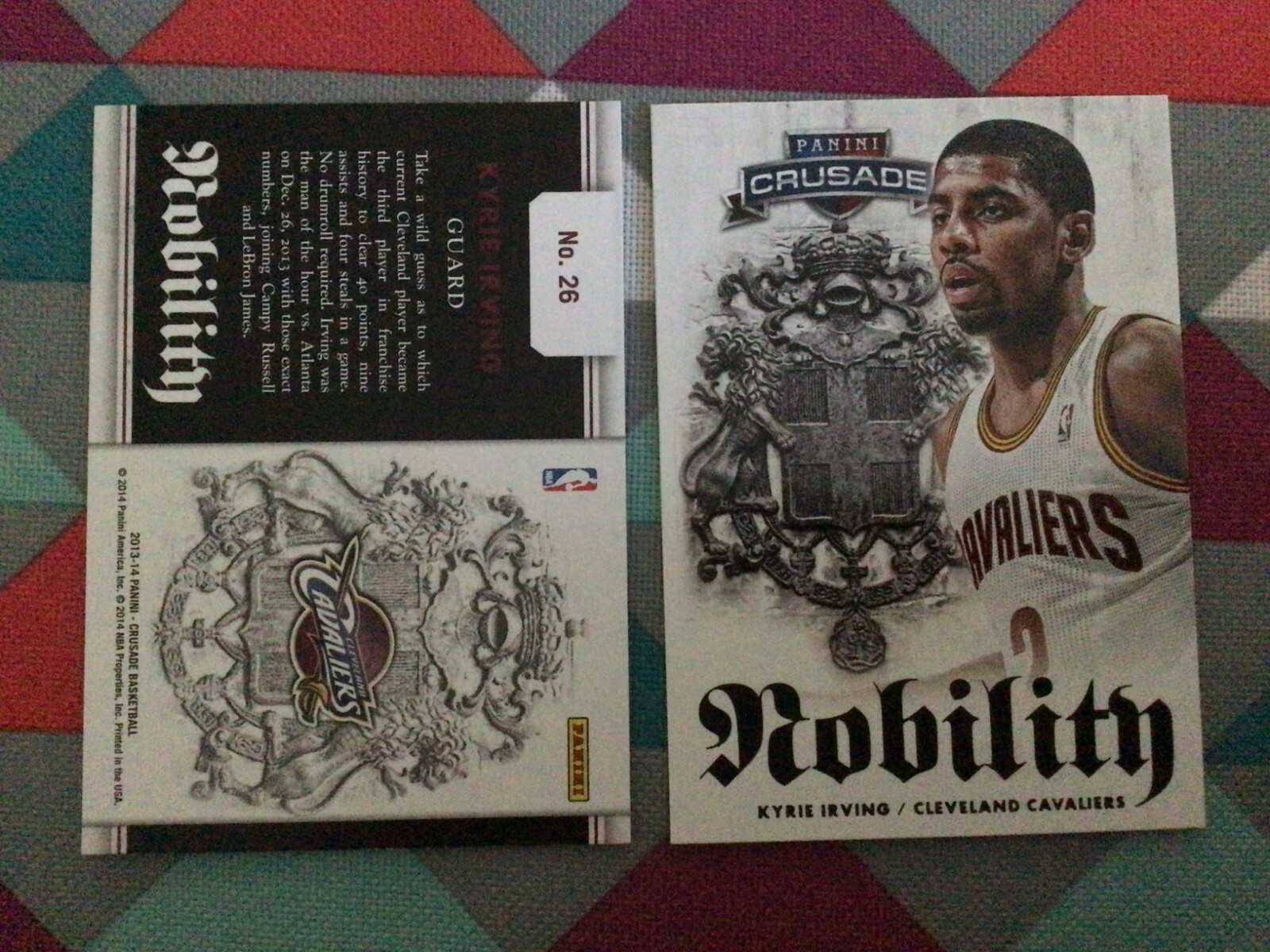 2013/14 2013-2014 panini Crusade Nobility Kyrie Irving #26 cavaliers