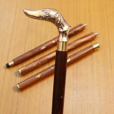 Vintage Dog Brass Handle Antique Style Victorian Cane Wooden Walking Stick New