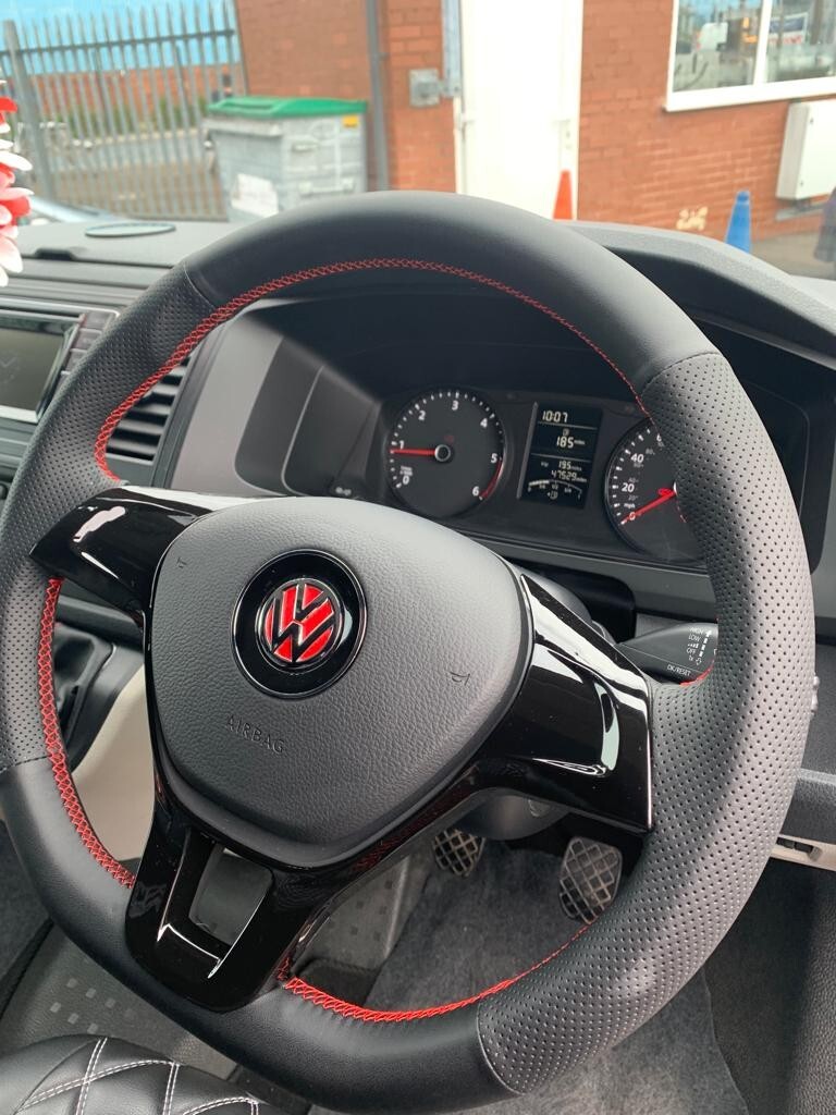 ⭐️ vw mk7 t5 T5.1 T6 transporter reupholstered flat bottom steering