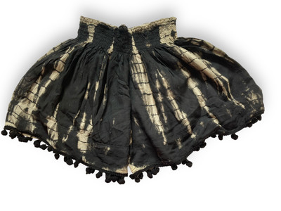 Schwarze Shorts / schwarze Shorts / Batik Boho Shorts XS - 0922