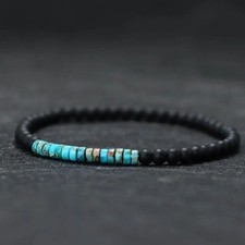 Minimalist 4mm Onyx Bead Bracelet Unisex Meditation Yoga Couple Jewelry