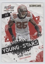 2009 Score Inscriptions Young Stars Scorecard 77/100 Aqib Talib #2 0c4