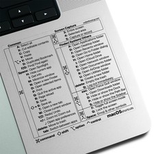 Mac OS Keyboard Shortcuts Sticker, 50 Shortcuts for 13-16 inch MacBook Pro ...