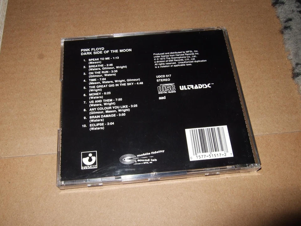 PINK FLOYD : DARK SIDE OF THE MOON 24KT GOLD CD 1988 MFSL ULTRADISC UDCD 517 - Bild 2 von 3