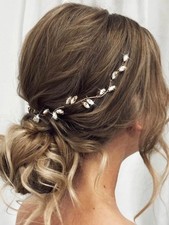 Rhinestone Bride Wedding Hair Vine Crystal Piece Bridal Accessories Silver