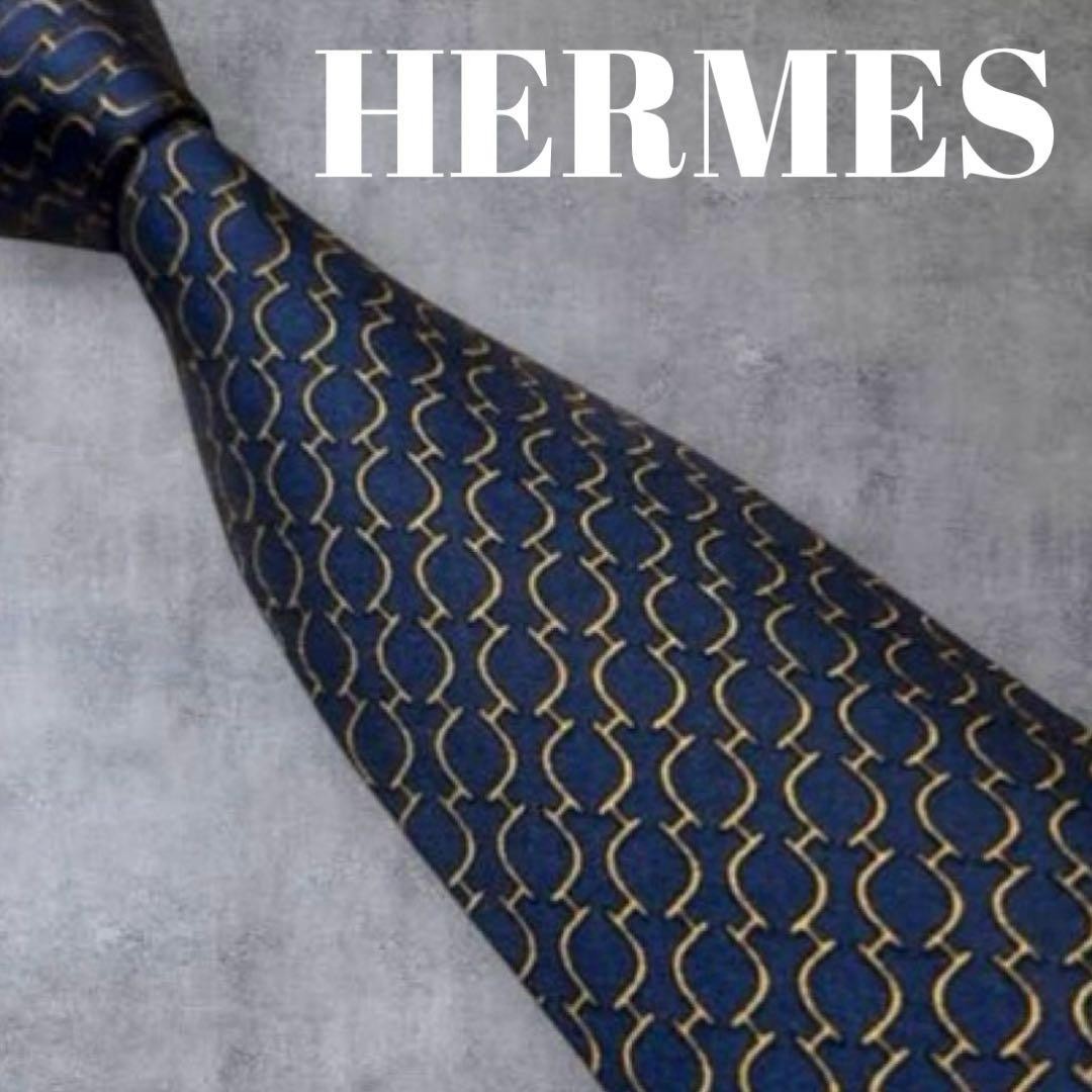 Good condition HERMES World Class  H Pattern Tie … - image 1