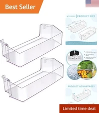 Durable 2-Pack Replacement Shelf Bins for Whirlpool Refrigerators - Right Fit