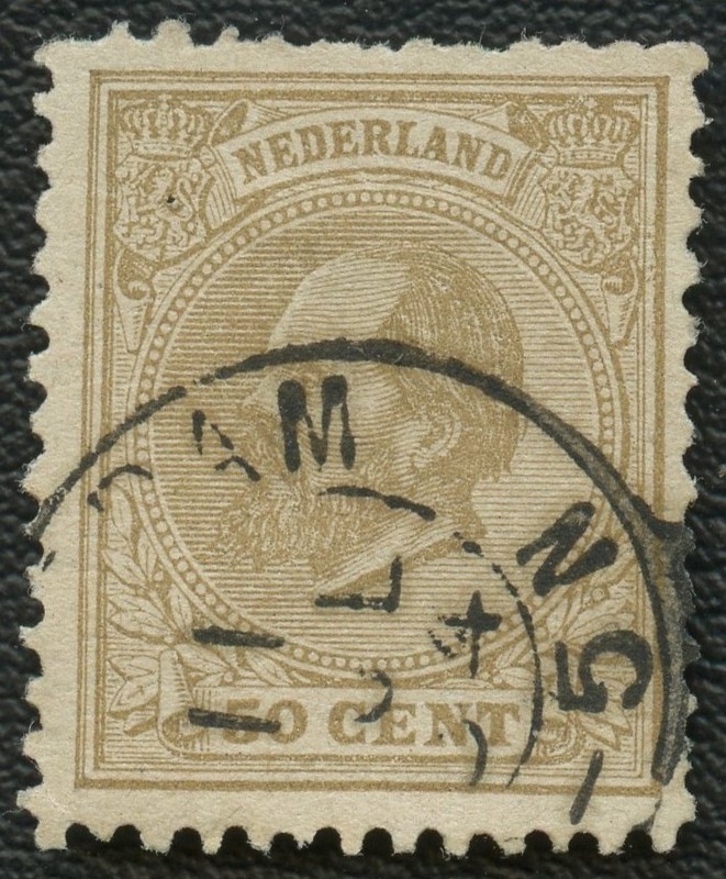 1872 Used Netherlands 50c Scott #31 Bister Cancel Stamps