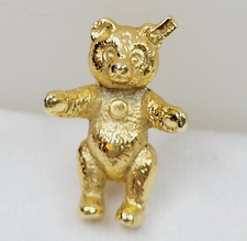 Vintage Steiff Teddy Bear Anniversary Pin Brooch Gold Tone Germany Toy