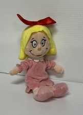 Dr Seuss Cindy Lou Who Plush Doll 11" Stuffed Toy Pink Dress Girl Aurora 2024