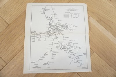 1922 LNWR Eisenbahn Original Eisenbahnkarte 