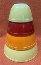 VTG Pyrex Primary Colors Nesting Mixing Bowls 401,402,403,404