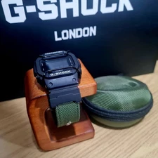 Casio G-SHOCK DW-5600BBN Watch Green NATO Strap & Case Bullbars Custom Square 