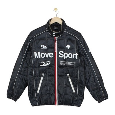 Vintage Descente Steppjacke Herren Größe S Schwarz Move Sport Grafik