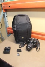 Canon EOS Rebel T3 Camera w/ 18-55mm Lens Charger 16gb Memory card & Case